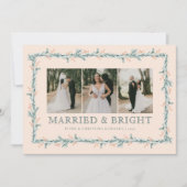 新婚初めてのクリスマスマルチフォトホリデーカード シーズンカード (正面)