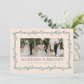 新婚初めてのクリスマスマルチフォトホリデーカード シーズンカード (スタンド正面)