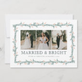 新婚初めてのクリスマスマルチフォトホリデーカード シーズンカード (正面)