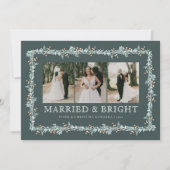 新婚初めてのクリスマスマルチフォトホリデーカード シーズンカード (正面)