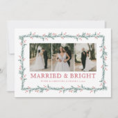 新婚初めてのクリスマスマルチフォトホリデーカード シーズンカード (正面)