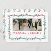 新婚初めてのクリスマスマルチフォトホリデーカード シーズンカード (正面/裏面)