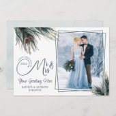 新婚初めてのクリスマスミセス・ウォーター・カラー・パイン シーズンカード (正面/裏面)