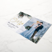 新婚初めてのクリスマスミセス・ウォーター・カラー・パイン 箔シーズンカード (回転した状態)