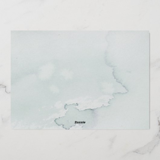 新婚初めてのクリスマスミセス・ウォーター・カラー・パイン 箔シーズンカード (裏面)