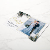 新婚初めてのクリスマスミセス・ウォーター・カラー・パイン 箔シーズンカード (回転した状態)