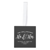 新婚初めてのクリスマス写真オーナメント キューブオーナメント (正面)