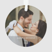 新婚初めてのクリスマス夫妻の写真 オーナメント (裏面)