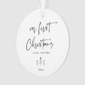 新婚初めてのクリスマス夫妻の写真 オーナメント (正面)