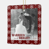新婚初めてのクリスマス結婚したとブライト セラミックオーナメント (左)