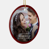 新婚初めてのクリスマス結婚した写真 セラミックオーナメント (右)