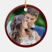 新婚初めてのクリスマス結婚した写真 セラミックオーナメント (裏面)