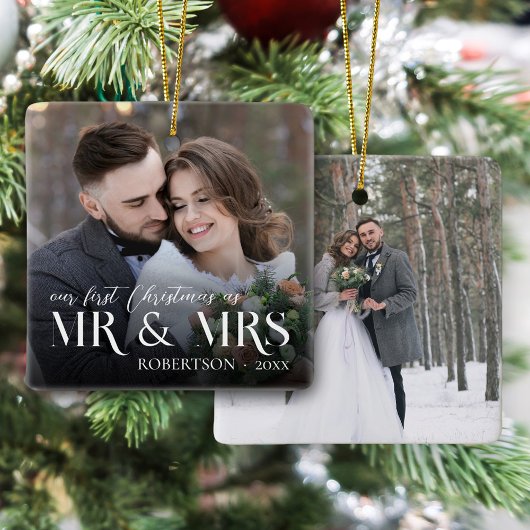 新婚初めてのクリスマスMr & Mrs. 2写真 セラミックオーナメント