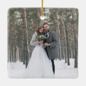新婚初めてのクリスマスMr & Mrs. 2写真 セラミックオーナメント (裏面)
