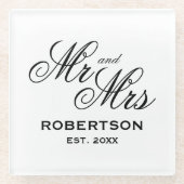 新婚夫妻の贈り物用ガラスコーカスタムスター ガラスコースター (正面)