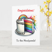 新婚夫婦おめでとう | LGBTQIA+ カード (黄色い花)