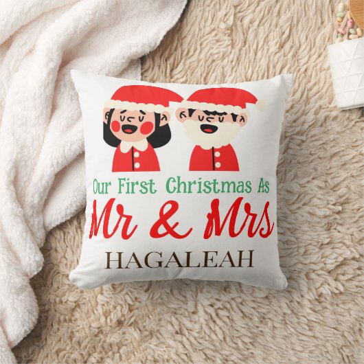 新婚夫婦としての初めてのクリスマス クッション (ブランケット)