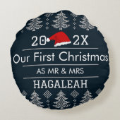 新婚夫婦としての初めてのクリスマス ラウンドクッション (裏面)