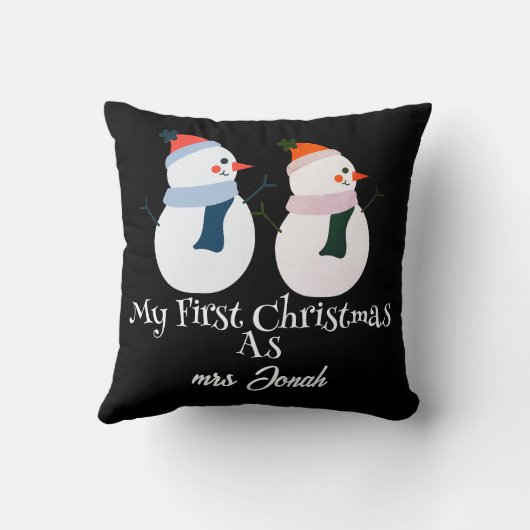 新婚夫婦としての私たちの初めてのクリスマス クッション (裏面)