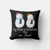 新婚夫婦としての私たちの初めてのクリスマス クッション (正面)