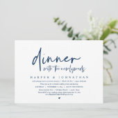 新婚夫婦とのディナー、結婚の駆け落ちパーティー 招待状 (スタンド正面)