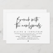 新婚夫婦とのブランチ結婚、の駆け落ちパーティー 招待状 (正面/裏面)