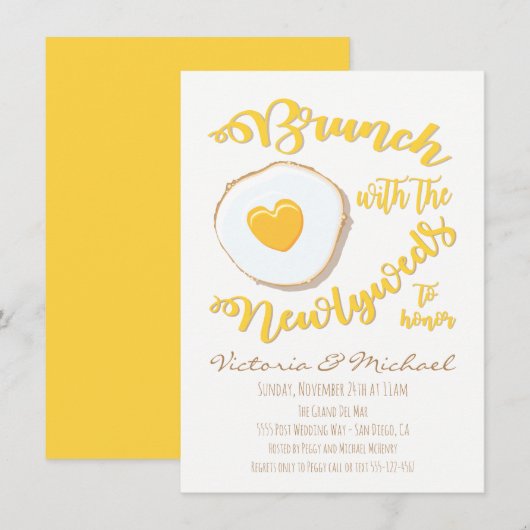 新婚夫婦とのブランチ 後日 招待状 (正面/裏面)