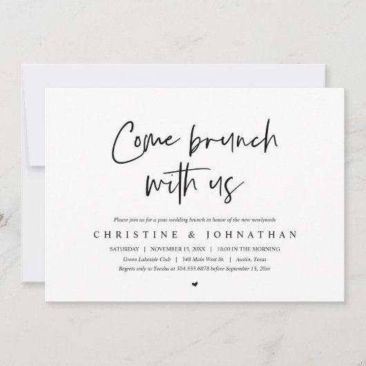 新婚夫婦とのランチ会の招待状 招待状 (正面)