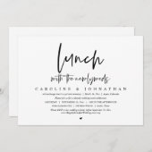 新婚夫婦とのランチ結婚の駆け落ちパーティー 招待状 (正面/裏面)