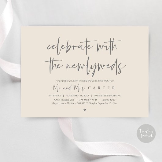 新婚夫婦とブランチ、結婚式の後パーティー 招待状