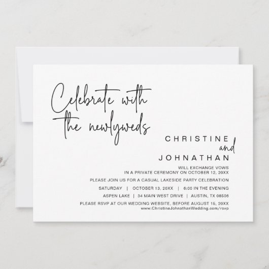 新婚夫婦と一緒にお祝いを, ウェディングエロープメント 招待状 (正面)