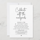 新婚夫婦と一緒にお祝い　結婚披露宴 招待状 (正面)