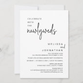 新婚夫婦と祝おう、結婚式の食事 招待状 (正面)