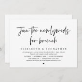 新婚夫婦に加わり結婚の駆け落ちブランチ 招待状 (正面/裏面)