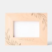 新婚夫婦のためのシンプルでエレガントなボタニカルウェディング レーザー彫刻フレーム (正面)