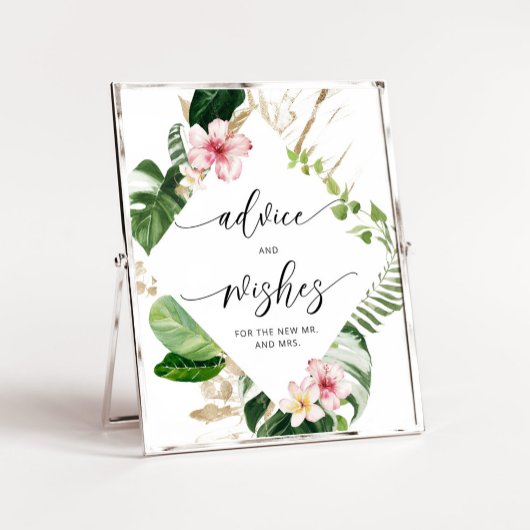 新婚夫婦のためのトロピカルなアドバイスと願い ポスター