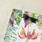 新婚夫婦のためのトロピカルフラワーウォーターカラースクリプト ビーチタオル (インサイチュ)