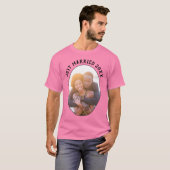 新婚夫婦のためのピンクのユニセックスTシャツ | 夫婦でお揃い Tシャツ (正面フル)