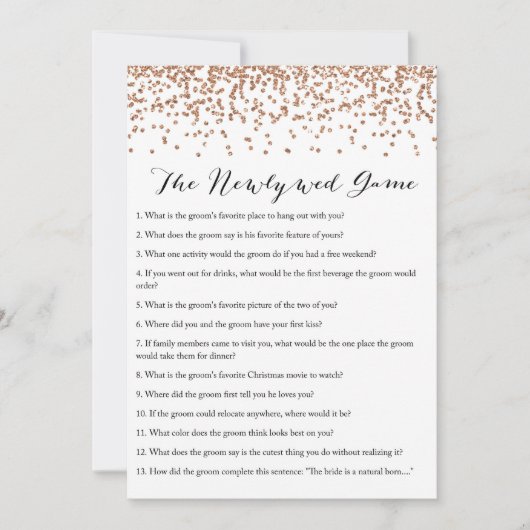 新婚夫婦のためのブライズシャワーゲーム 5x7 招待状 (正面)