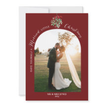 新婚夫婦のための水彩もみの木の写真 ホリデーカード