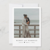 新婚夫婦のための海岸クリスマス写真 シーズンカード (正面)