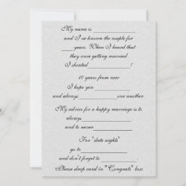 新婚夫婦のための面白い結婚アドバイス アドバイスカード