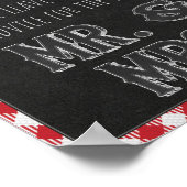 新婚夫婦のためのBBQパーティーのアドバイス&ウィッシュサイン ポスター (角)