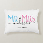 新婚夫婦のアニバーサリー結婚ホワイト アクセントクッション (正面)
