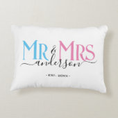 新婚夫婦のアニバーサリー結婚ホワイト アクセントクッション (裏面)