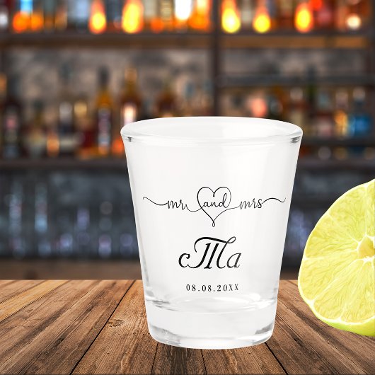 新婚夫婦のイニシャル 結婚式 ウェディングパーティー ショットグラス