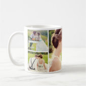 新婚夫婦のカスタム結婚式写真コラージュ コーヒーマグカップ (左)