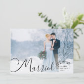新婚夫婦のクリスマスカード2枚組 結婚したての小さなクリスマス シーズンカード (スタンド正面)