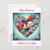 新婚夫婦のクリスマスカード シーズンポストカード (正面/裏面)