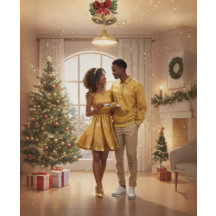 新婚夫婦のクリスマスカード 初結婚記念日